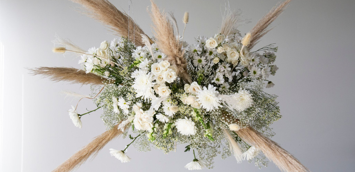 Dried Bunny Tail Grass, Dried Blue Flowers and Grasses, Afloral