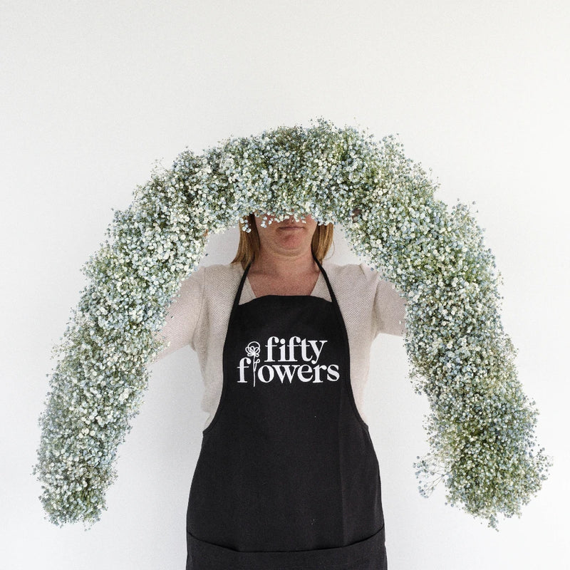 Light Blue Baby's Breath Tinted Garland Apron - Image