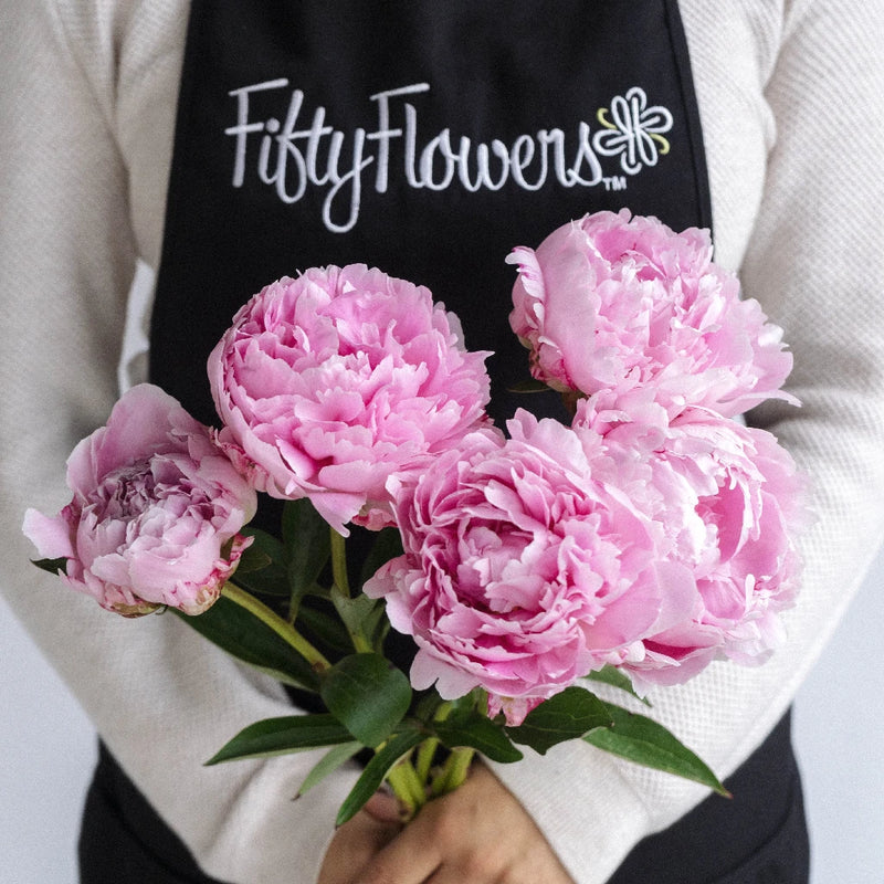 Mother's Day Peonies Pink Apron - Image