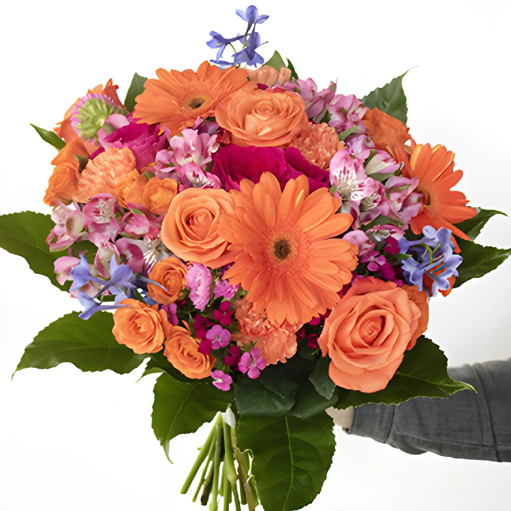 orange-flower-bouquet-in-hand-