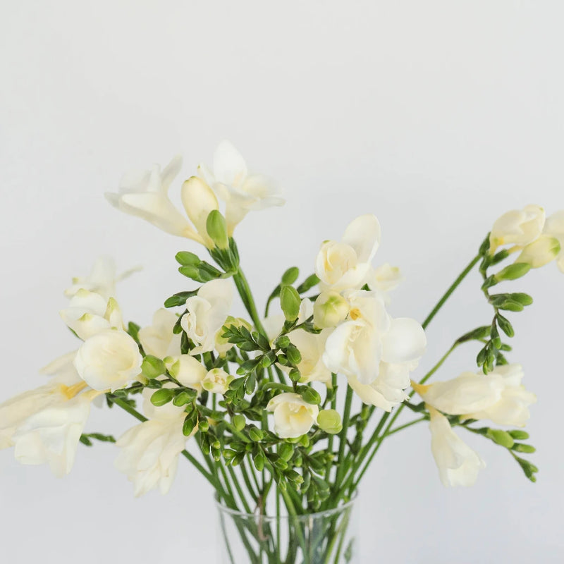 White Designer Freesia Flower Vase - Image