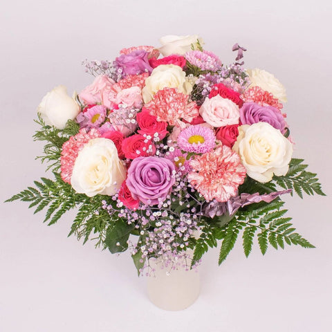 Candy Kisses Pink Wedding Flowers In Vase