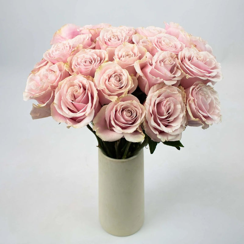 Dusty Light Pink Rose Flower Bunch in Vase