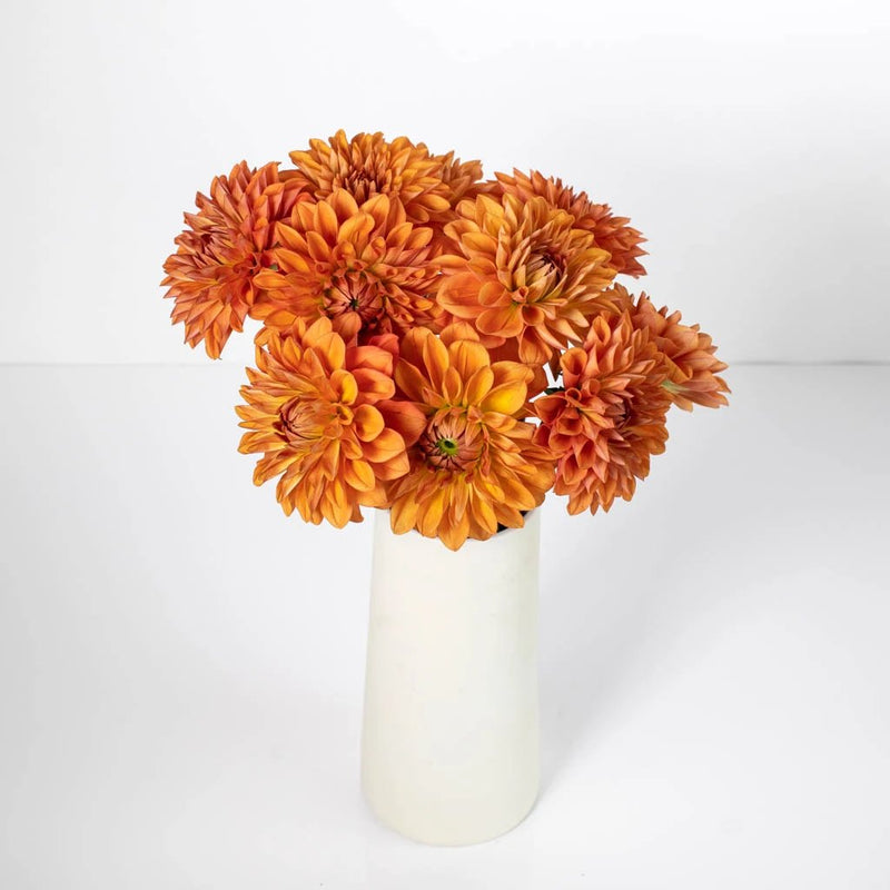 Orange Dahlia Flower Bunch in Vase
