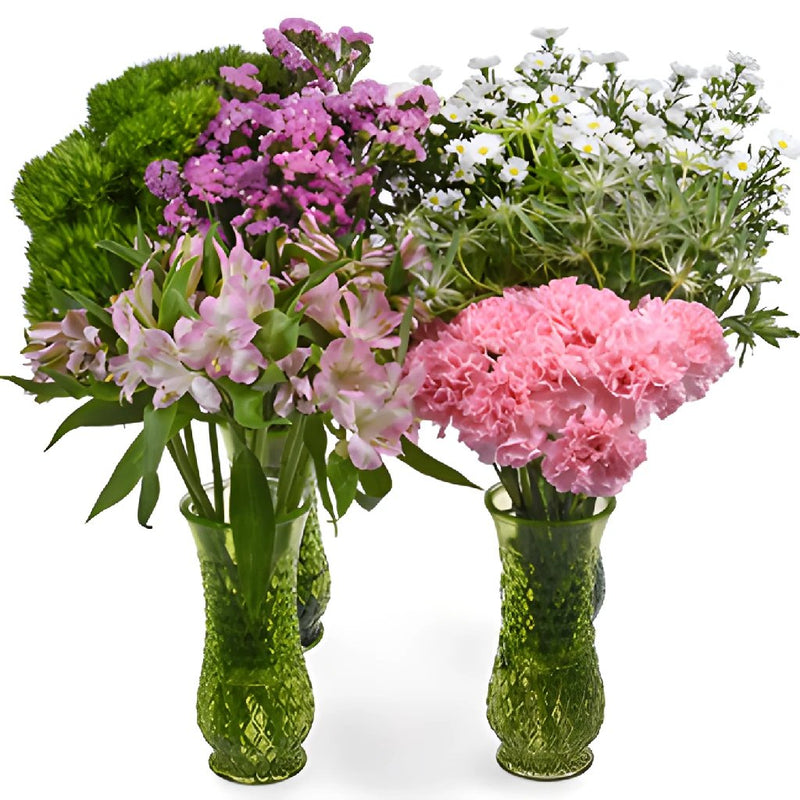 Pink Textured Filler DIY Flower Kit In a Vase