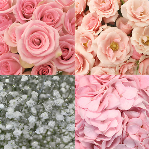 Sweet 16 Light Pink DIY Flower Kit Bunch