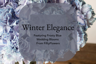 Winter Elegance Featuring Frosty Blue Wedding Blooms