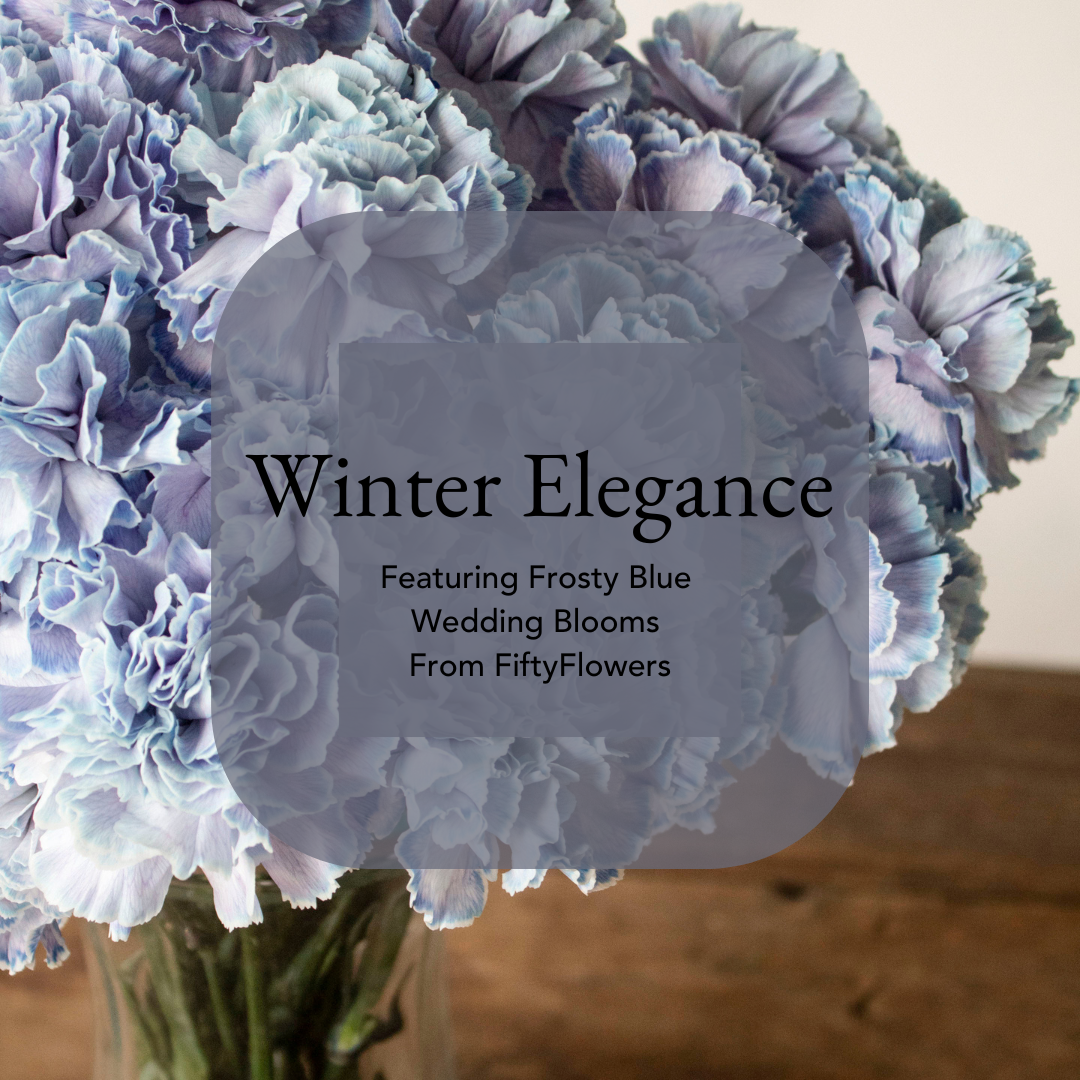 Winter Elegance Featuring Frosty Blue Wedding Blooms