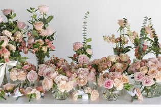 Perfectly Peach DIY Flower Kit constructed into arrangements