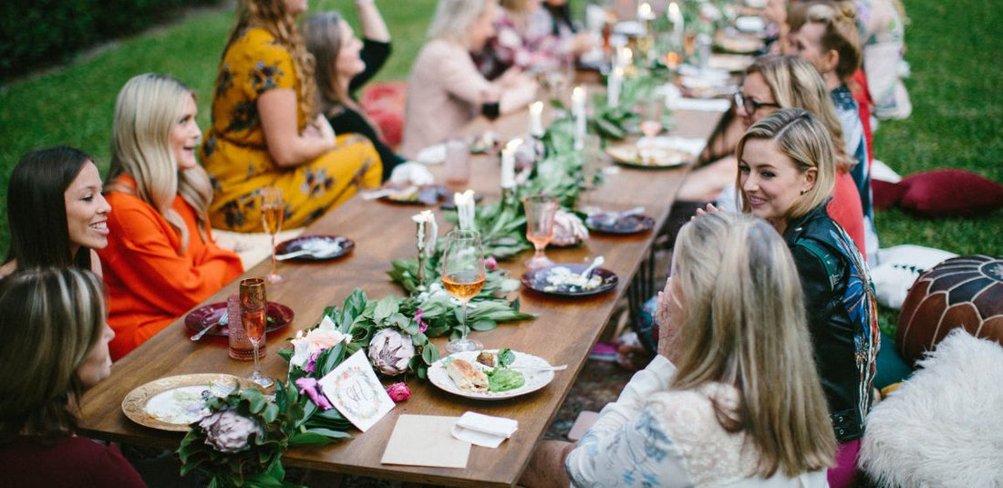 garden party with a bunch of women sitting at a table