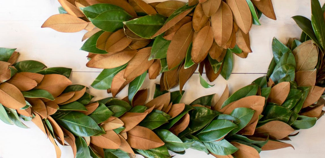 magnolia garland and wreath