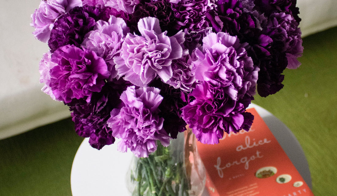 Purple carnation bouquet