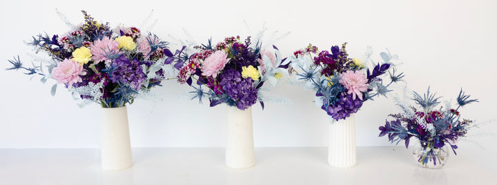 Holographic Purple Flower Centerpiece