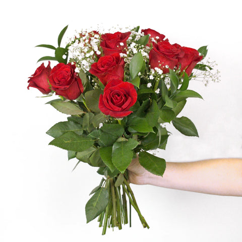 12 Long Stem Roses Valentines Day Bouquets Delivered Arrangements Hand - Image