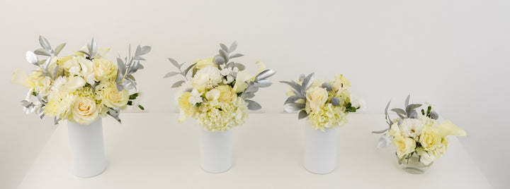 Modern Holiday Glam Silver Flower Centerpiece