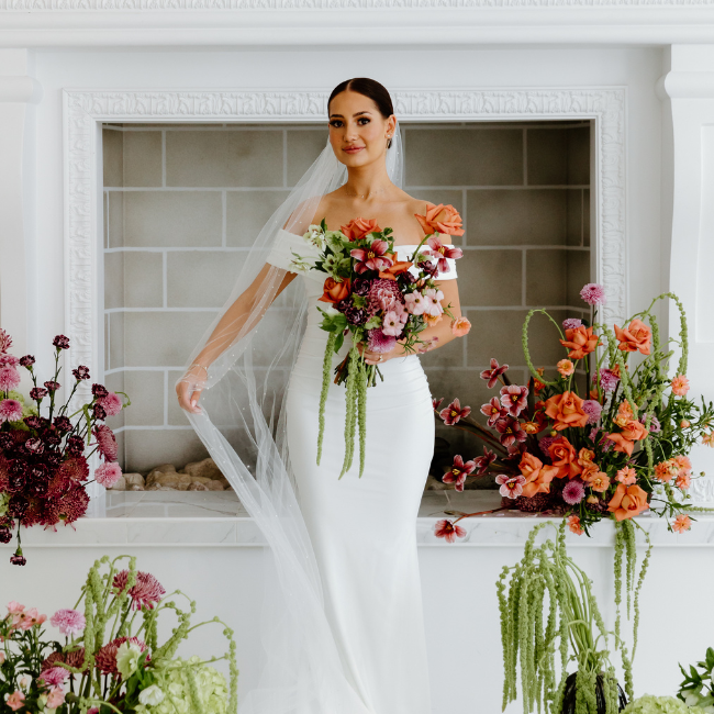 Vintage Inspired Wedding Photo Shoot with Bold Blooms