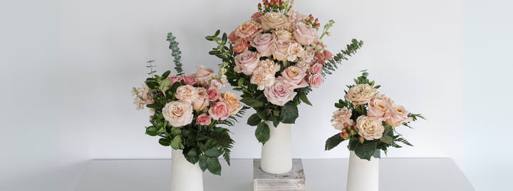 Perfectly Peach Rustic Flower Centerpiece