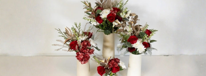 Antique Holiday Rose Flower Centerpiece