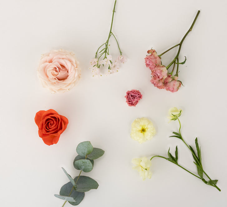 Coral Glow Bouquet Bar Flower Kit Stem Closeup