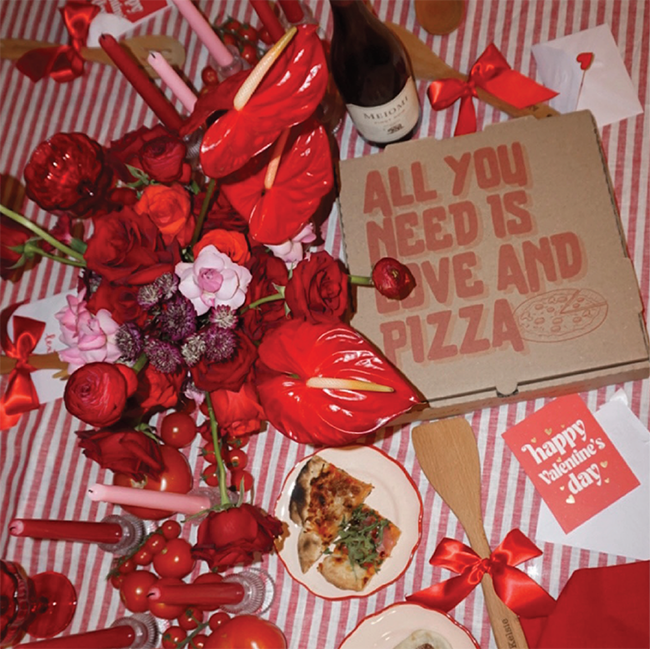 Bold Red and Pink Galentine’s Pizza Party