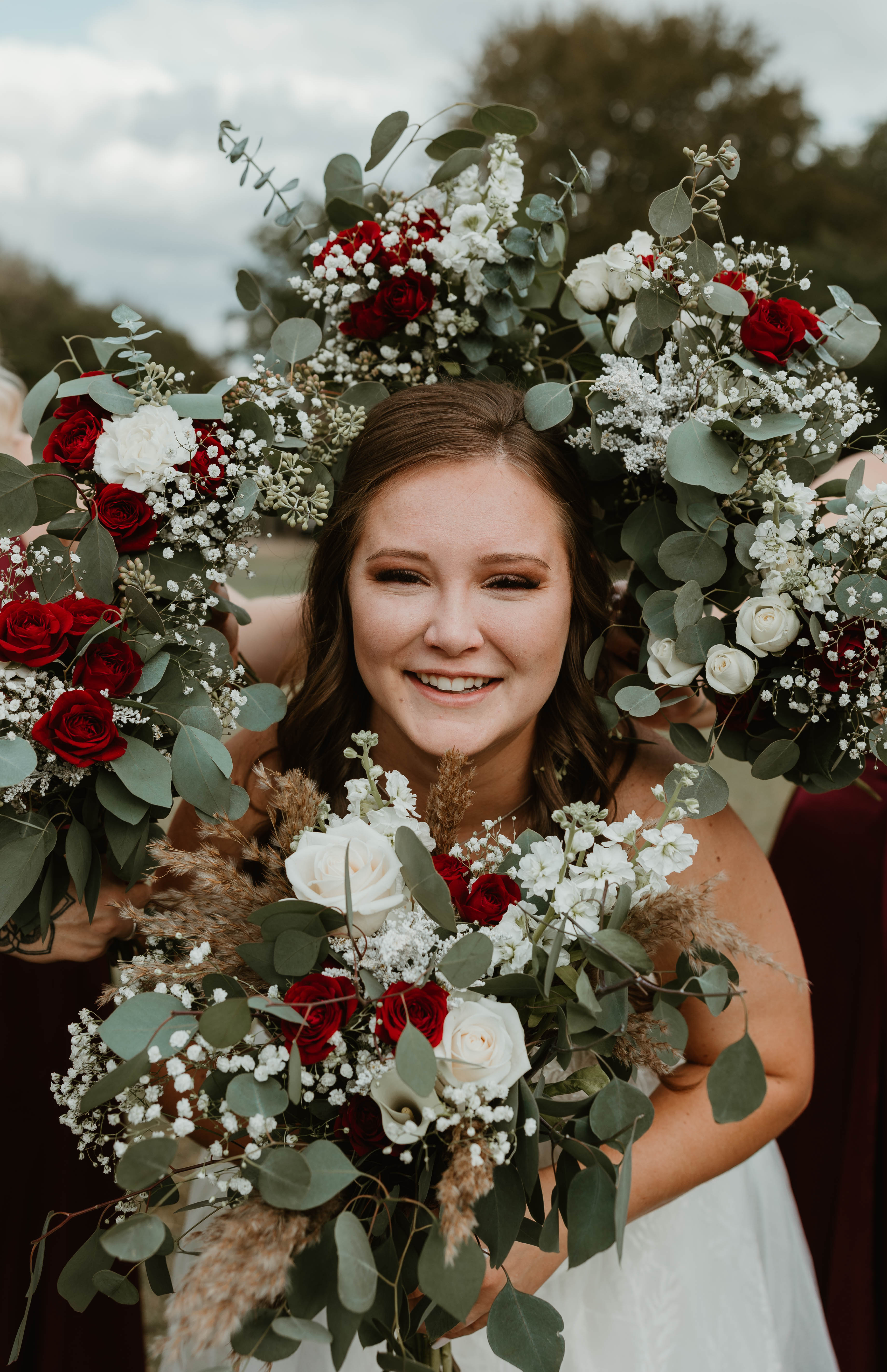 Buy Wholesale Rustic White and Maroon Wedding in Bulk - FiftyFlowers