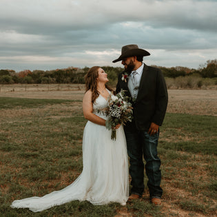 Country Crimson and White Rural Wedding