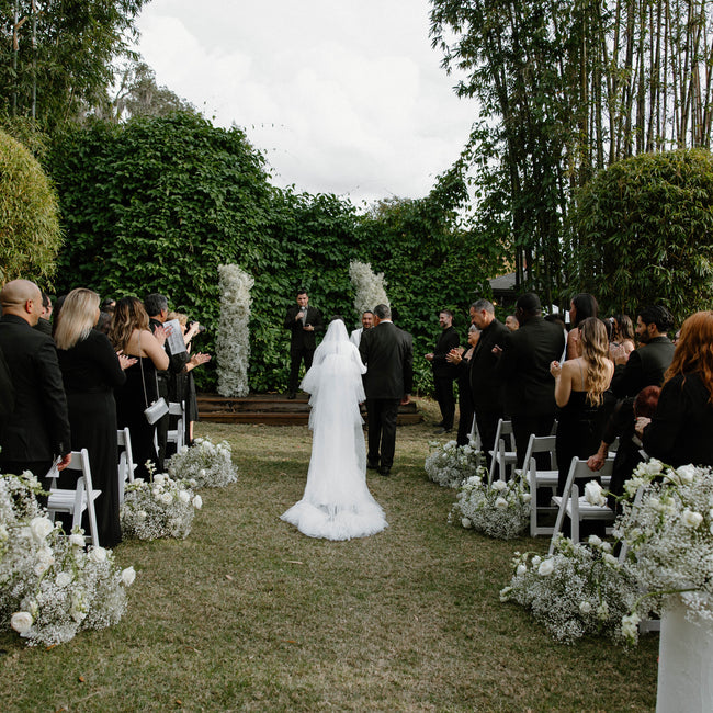 Black Tie White and Green Florida Wedding