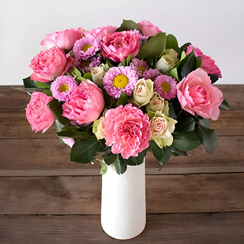 Adore You Fresh Pink Flower Arrangement Vase - Image