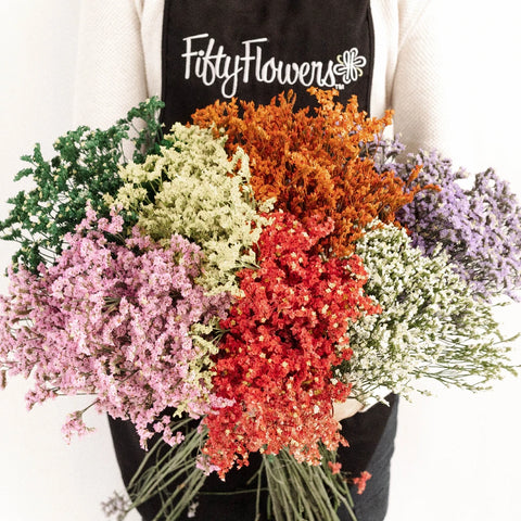 Airbrushed Mixed Limonium Flowers Stem - Image