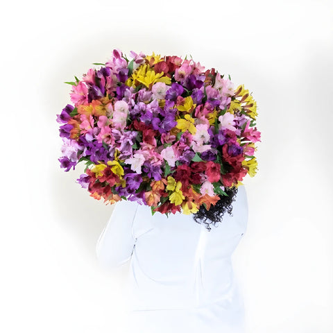 Alstroemeria Spiral Valentines Flower Arrangement Apron - Image