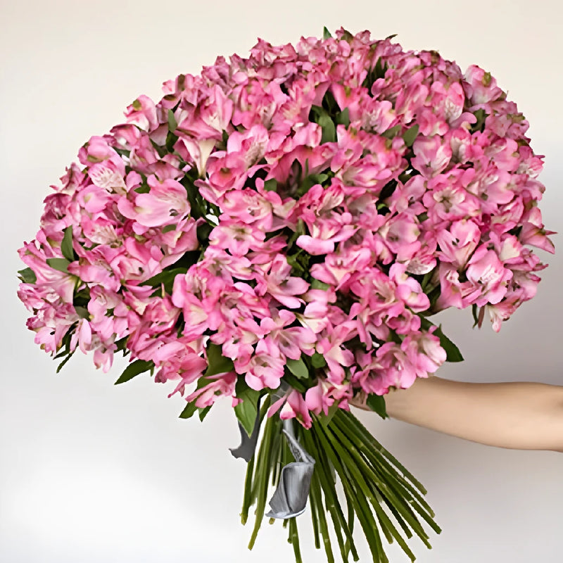 Alstroemeria Spiral Valentines Flower Arrangement Hand - Image