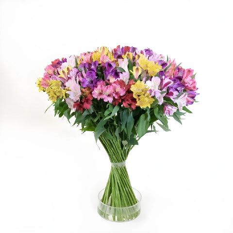 Alstroemeria Spiral Valentines Flower Arrangement - Image