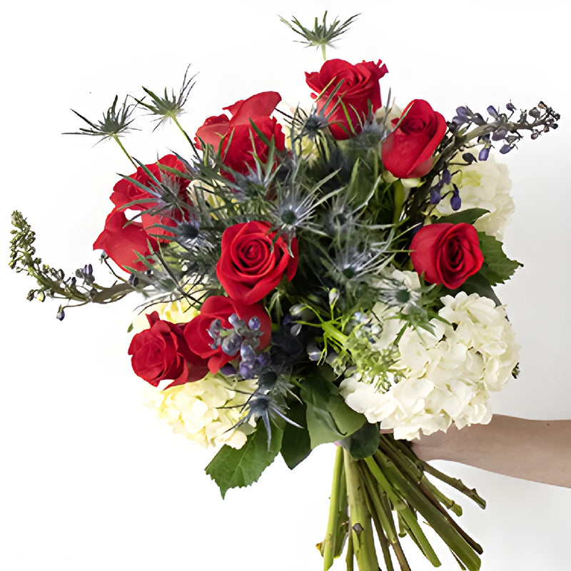 American Spirit Red and White Flower Bouquet