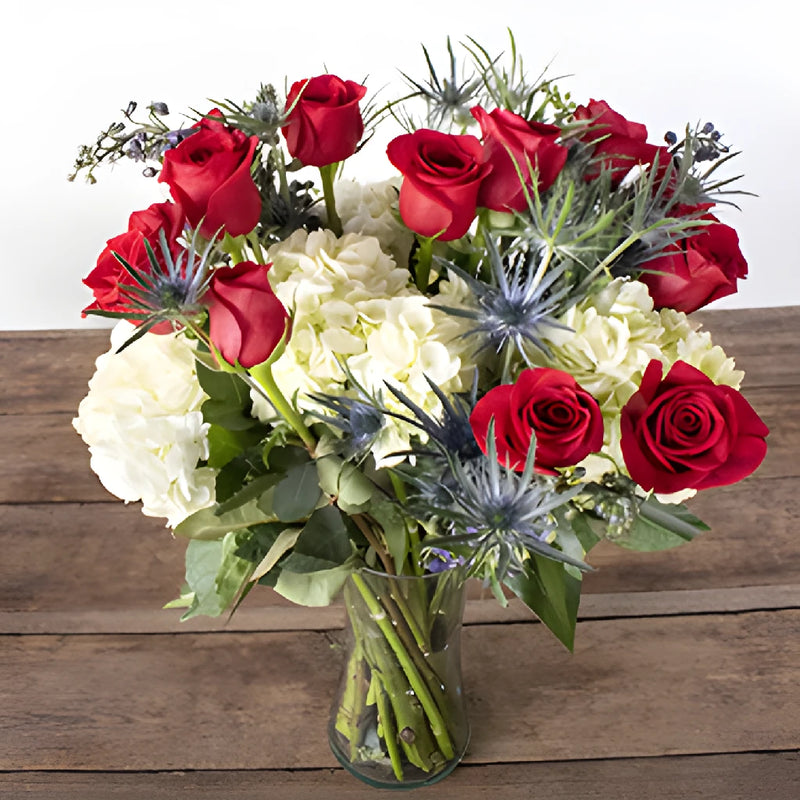 American Spirit Red and White Flower Bouquet