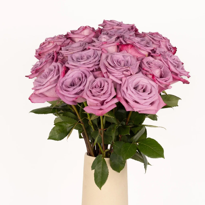 Antique Mauve Fresh Cut Rose Vase - Image