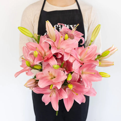 Antique Pink Hybrid Lily Apron - Image