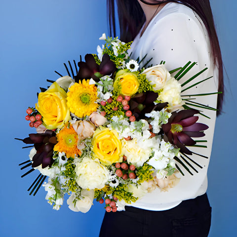 Vintage Yellow Flower Centerpiece