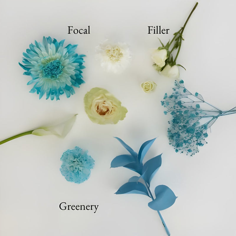 Aqua Bloom Bouquet Bar Flower Kit Stem - Image