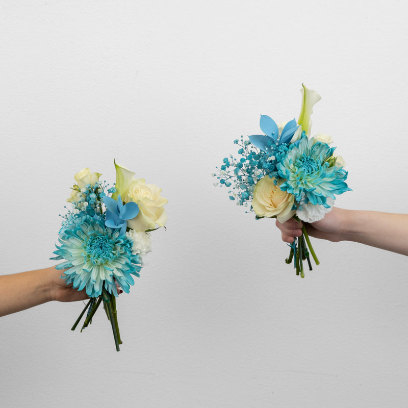 Aqua Bloom Bouquet Bar Flower Kit Vase - Image