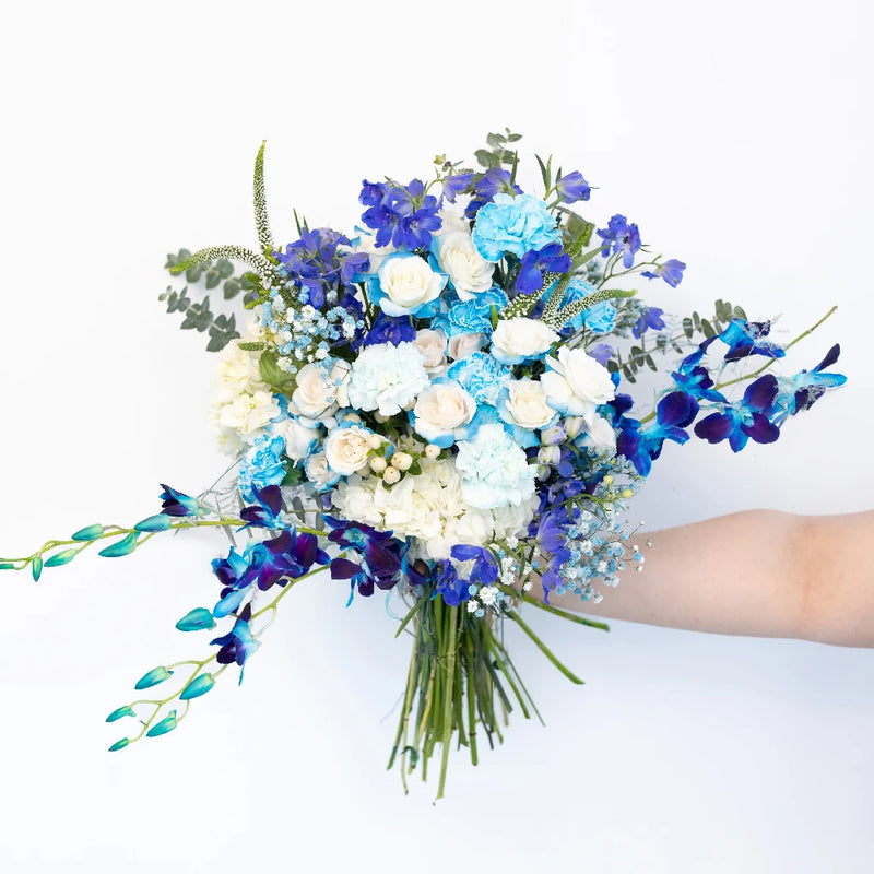 Aqua Blue Diy Flower Kit Hand - Image