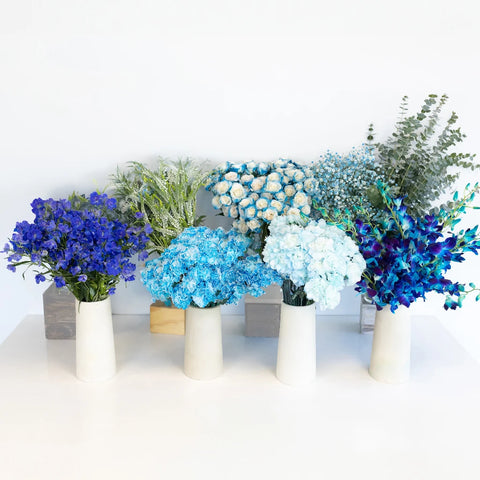 Aqua Blue Flower Bouquet Bar Hand - Image