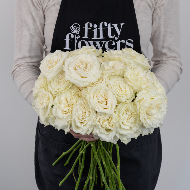 Aspen White Novelty Rose Apron - Image