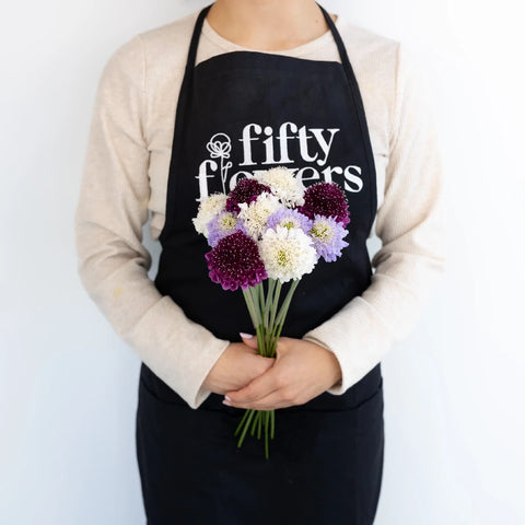 Assorted Farm Mix Scabiosa Flower Vase - Image