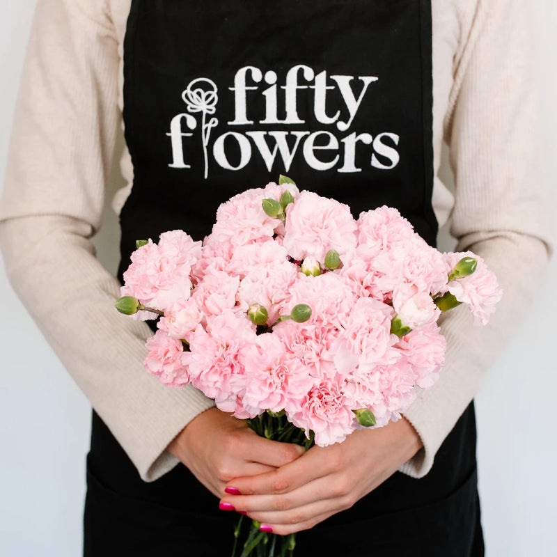 Ballet Pink Mini Carnation Flower Apron - Image