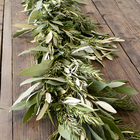 Bay Leaf and Rosemary Greens Garland