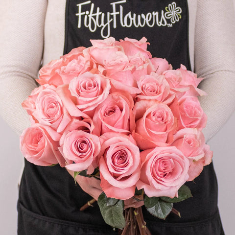 Be Sweet Pink Roses in Hand