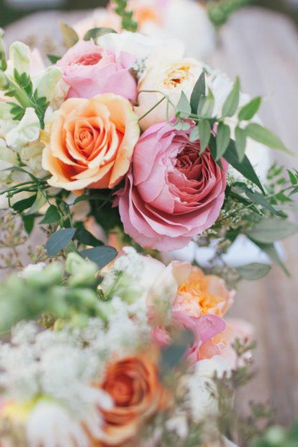 Romantic Peach and Coral Garden Wedding