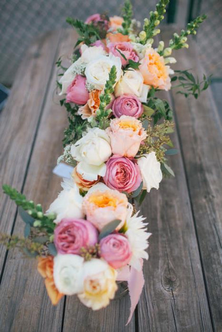 Romantic Peach and Coral Garden Wedding