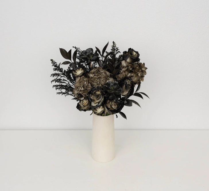 Black Velvet Flower Bouquet Vase - Image