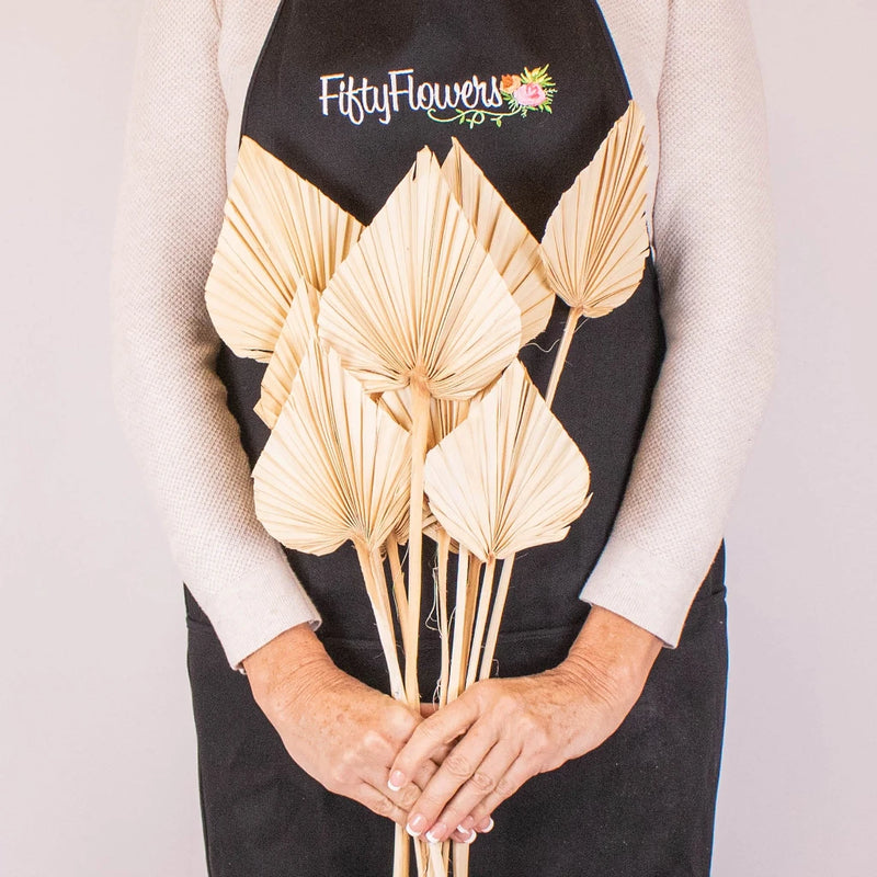 Bleached Dried Palm Spears in Hand